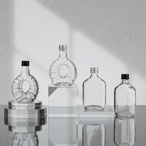 Logo <strong>Custom</strong> 50ml 100ml Wholesale Empty <strong>Mini</strong> Liquor Glass Shot <strong>Bottles</strong> With Aluminum Cap for Liquor - Product Image 2