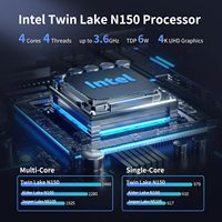 Mini PC CWWK S8 Firewall N150 con 2x 2.5GbE Lan, 2x 82599ES 10G SFP+, DDR5, Micro Dispositivo, Router OPNsense, Hardware Informático para Laboratorio en Casa