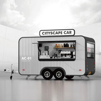 Remorque alimentaire personnalisée, mobile, pour hot-dogs, glaces et restauration rapide, entièrement équipée avec climatisation et réfrigérateur
