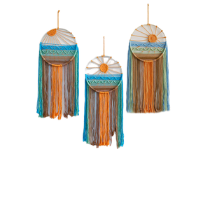 Tapiz de Algodón Nórdico Bohemio con Borlas Geométricas Coloridas, Tejido a Mano, Tamaño Mediano, Decoración para Colgar en la Pared - Product Image 3