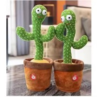 Cactus Dansant Électrique en Peluche de Polyester pour Bébés et Enfants, 31-50cm, Unisexe, Rembourrage en Coton PP, Chantant et Répétant, Idéal Thanksgiving