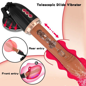 Vibratore <span class=keywords><strong>Dildo</strong></span> Realistico a Spinta Automatica con Impugnatura e Ventosa Riscaldante Macchina del Sesso Telescopica Vibrante per Donna - Product Image 3