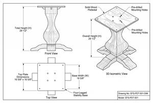 Patas de Pedestal para Muebles, Pedestales de Madera de Caucho Sólido de Alta Calidad para Mesa de Comedor, Pedestales Modernos de Madera Resistente - Product Image 2