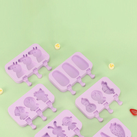 Dessin animé carré crème glacée Popsicle moule en Silicone de qualité alimentaire glaçon et boîte modèle Logo personnalisé pour la nourriture faite maison