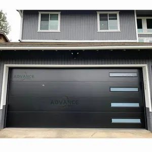Wood-look Vertical Slats Insulated Residential Electric Automatic Modern Sectional Garage Door