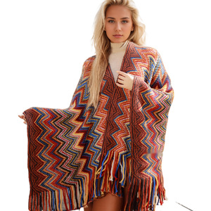 Automne hiver Style bohème femmes châle poche chaude tricoté écharpe traditionnelle pour <span class=keywords><strong>Amazon</strong></span> Offre Spéciale commerce extérieur Style ethnique - Product Image 2