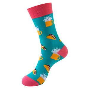 Quentin hombres algodón tripulación divertido colorido vestido calcetines al por mayor con logotipo caliente moda elegante fruta comida flor Calcetines - Product Image 2