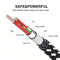 Kabel Pengisi Daya Micro USB 0.5m 1m 2m Berkualitas Tinggi dengan Lapisan Nilon dan Cangkang Aluminium Alloy Kabel Micro USB 3A Pengisi Daya Cepat Kabel Micro