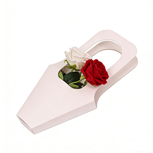 Elegante Caja de Regalo Plegable Ecológica para Flores con Asa |   Materiales Reciclados e Impresión UV |   para el Día de San Valentín y el Día de la Madre - Product Image 3