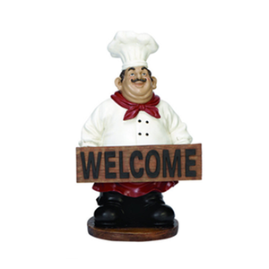 도매 주방 장식 수지 프랑스어 지방 요리사 입상 분필 보드 동상 - Product Image 6