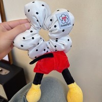 Scrunchie Mickey Mouse Lucu, Ikat Rambut Model Bun Manis untuk Wanita dan Anak-anak, Gaya Eropa Amerika, Bahan Polyester 17cm, Dapat Dikustomisasi