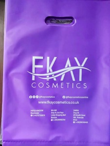 Sac à poignée découpée personnalisé avec logo rose, boutique, cadeaux, tailles en stock, sac de transport réutilisable, sac de shopping en plastique pliable* - Product Image 2