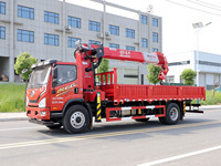 Camion de chantier léger FAW 4x2 avec grue de levage hydraulique de 8 tonnes, grue mobile de construction, grue télescopique