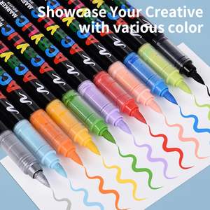 パンウェンボ ソフトブラシチップ ドローイングマーカーペン アクリル絵の具ペン アクリル絵の具マーカーセット 絵画とDIYクラフト画材用 - Product Image 5