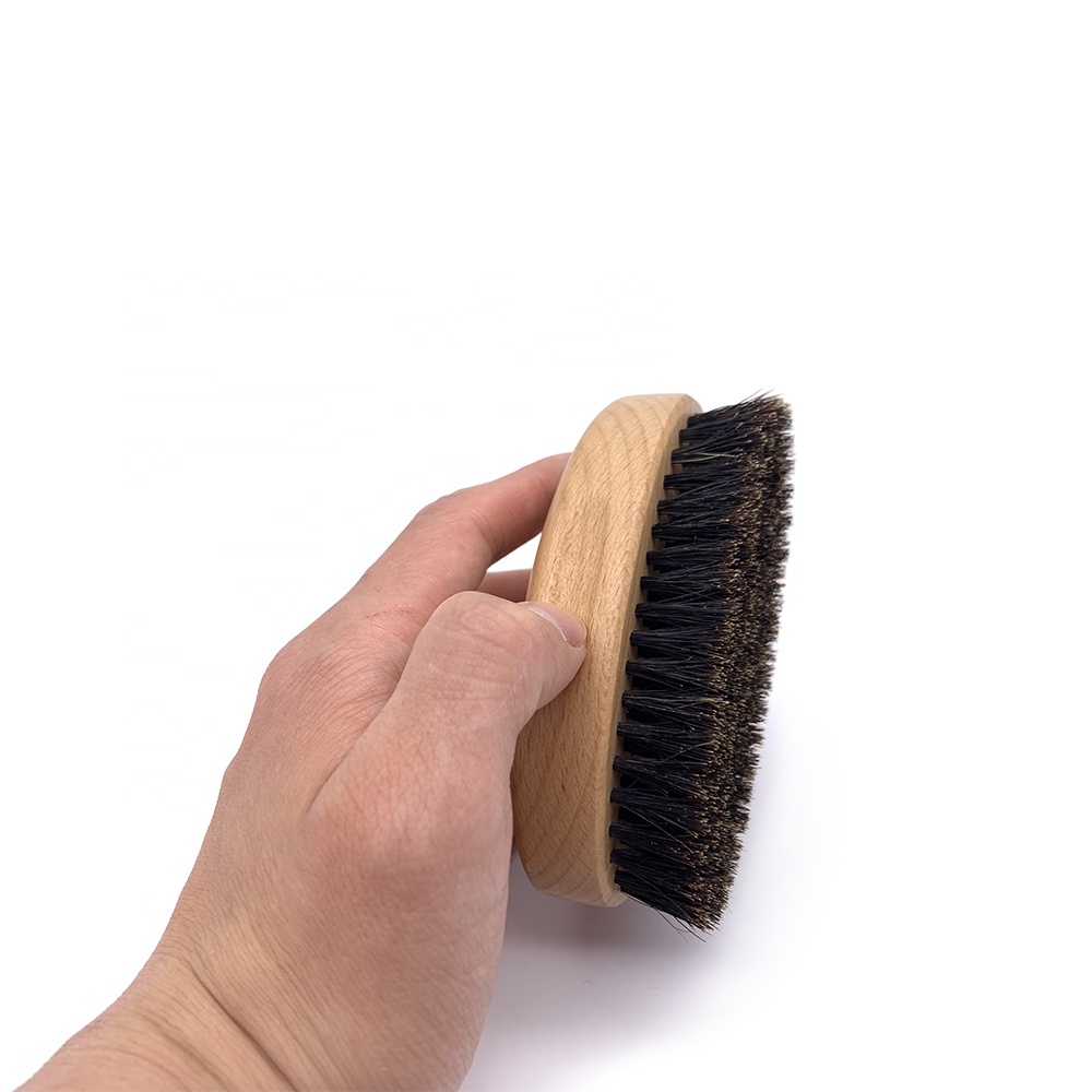 OEM Logo Wooden Custom Boar Bristle Beard Brush