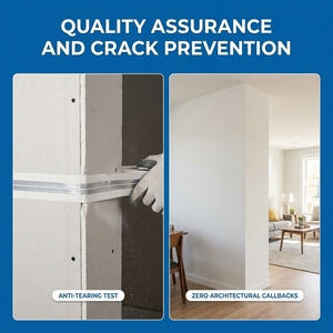 Bande d'angle métallique flexible avec bandes d'acier galvanisé pour la protection des angles de cloisons sèches |   Ruban de finition mural professionnel - Product Image 2