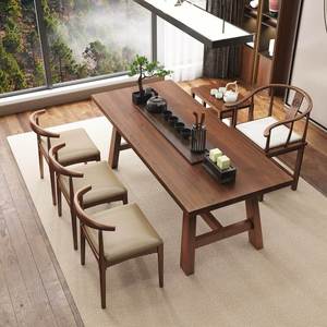 Nouvel ensemble table et chaises multifonctionnelles de style chinois, plateforme moderne en bois massif, station de préparation du thé Kung Fu minimaliste et <span class=keywords><strong>zen</strong></span> - Product Image 4
