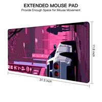 Tapis de souris de style néon à thème de course personnalisé Accessoire de bureau Cyberpunk de 3mm d'épaisseur pour les joueurs en stock!