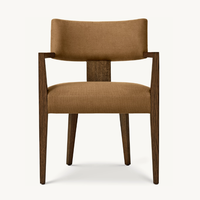 Fauteuil personnalisable en tissu coloré avec structure en bois massif, chaises de salle à manger en tissu pour la maison