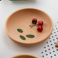 Plateau de service rond en bois de hêtre et bambou, multi-usages, pour desserts et fruits, vente en gros