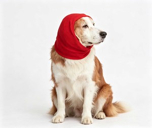 Solid Dog Snood Earmuffs <b>Cat</b> Ear Protector Hoodie for <b>Bathing</b> Drying Grooming Sound Anxiety Relief Headband Wrap for Christmas - Product Image 4