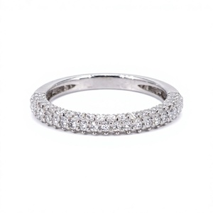 Anillo de Boda de Plata de Ley con Diamante Cultivado en Laboratorio, Corte Brillante Redondo, Chapado en Oro, Unisex, Anillo de Eternidad - Product Image 4
