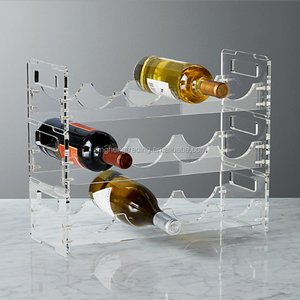 Custom Four Bottles Acrylic Wine <strong>Glass</strong> Bottle Holder <strong>Rack</strong> - Product Image 4