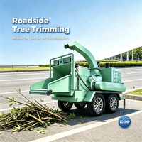 Broyeur de branches mobile robuste à moteur diesel 102 CV pour le bambou et les résidus agricoles