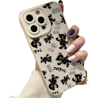 Fundas Protectoras para Teléfono Móvil Happy Bear de TPU a Prueba de Golpes con Diseño Creativo de Dibujos Animados para iPhone 11/12/13/14/15/16/17 Pro Max