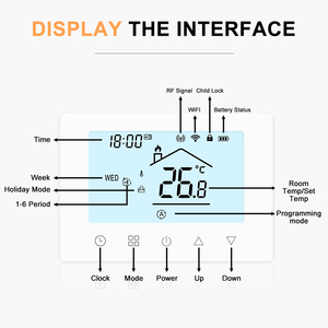 <span class=keywords><strong>Thermostat</strong></span> régulateur de température ambiante sans fil RF pour <span class=keywords><strong>chaudière</strong></span> à <span class=keywords><strong>gaz</strong></span> domestique <span class=keywords><strong>Thermostat</strong></span> de chauffage avec <span class=keywords><strong>thermostat</strong></span> vocal Tuya WIFI Alexa - Product Image 4