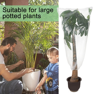 6 pièces de protection contre le gel pour plantes d'hiver, sacs en plastique pour plantes avec cordon de serrage, abris transparents imperméables - Product Image 5