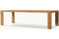 Ensemble de meubles de jardin en teck pour banquets extérieurs, style T-Back, table et chaises en teck, chaises de salle à manger en bois de teck