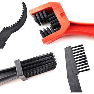 Premium 5PCs Set Herramientas de limpieza de cadena de bicicleta Cepillo de bielas de cadena de bicicleta Cepillo limpiador de lavadora de motocicleta para bicicleta óptima - Product Image 3