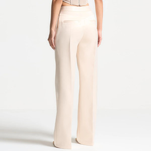 Pantalones de Satén de Cintura Alta y Pierna Ancha para Mujer, Color Sólido, Largos, Corte Holgado, Antiarrugas, Estilo Elegante, para Otoño - Product Image 6