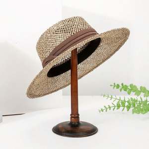 2025 Summer Hollow Out Design Seagrass <b>Straw</b> <b>Hat</b> Beach Telecospe Crown <b>Boater</b> <b>Hat</b> for Women Lady Sun Shade - Product Image 3