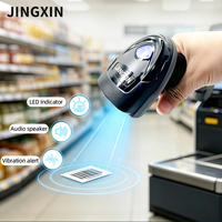 Escáner de Códigos JINGXIN con Triple Alerta LED, Sonido y Vibración, Lector de Códigos de Barras Inalámbrico de Manos Libres para Cajas Registradoras de Tiendas Minoristas