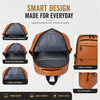Sac à dos de ville personnalisé OEM avec compartiment pour ordinateur portable de 14 pouces et rangement multi-poches pour les voyages d'affaires, sac à dos pour homme