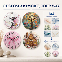 Horloge murale personnalisée imprimée, ronde, en PVC plastique, étanche, en forme de montre, OEM/ODM, décoration intérieure pour cadeaux promotionnels de Noël