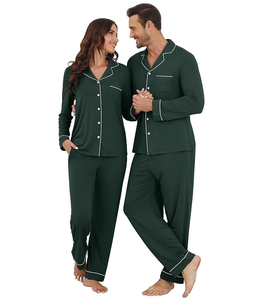 Pyjama décontracté en bambou pour homme, col classique, manches longues, 2 pièces, séchage rapide, respirant, vêtements d'intérieur d'hiver, stock en liquidation à prix réduit - Product Image 6