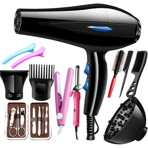 Hair Dryer For Travel Home Lightweight Negative Ionic Hair Blow Dryer 3 Heat Settings Cool Settings With 8 Accessories