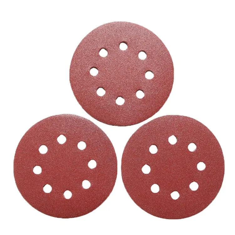 5/6/7/9 Inch 150mm Garnet A/O Sandpaper Round 40-1000 Grits Psa Self-Adhesive Sanding Disc For Wood And Metal Polish