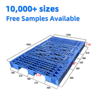 1950x1250mm 3-러너 오픈 데크 플라스틱 팔레트 대형 모듈식 조립 맞춤형 산업용 팔레트