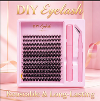 Extensions de cils DIY en bouquets individuels 8mm-16mm, grand carnet de cils, vente en gros, OEM, ODM, fournitures de cils sous marque privée
