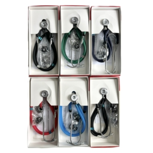 Estetoscopio de cardiología de acero inoxidable, de doble cabezal y doble tubo, para diagnóstico médico - Product Image 5