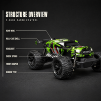 Mobil RC Off Road 2.4GHz 1:18 ABS PVC Baterai Isi Ulang 3.7V 500mAh Pengisian 2.5 Jam Waktu Pakai 25-30 Menit Jangkauan 35-40M Kendaraan Mainan