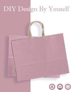 Sac en papier kraft rose grand format, durable et recyclable pour l'expédition de vêtements en gros - Product Image 3