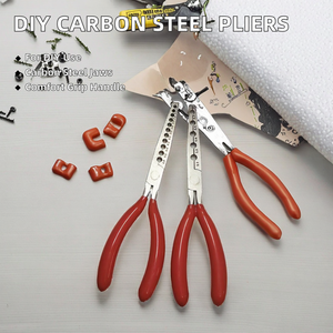 คีมย้ำสายไฟเหล็กกล้าคาร์บอนสีแดง DIY แบบ OEM ปากหยัก ด้ามจับพลาสติกนุ่ม ขนาด 200 มม. รับประกัน 1 ปี - Product Image 2