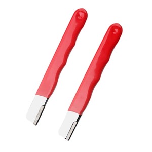 Portable Knife <b>Sharpener</b> Stainless Steel Manual Abrasive Wheel Three Sided For Kitchen Garden <b>Tools</b> Red - Product Image 5