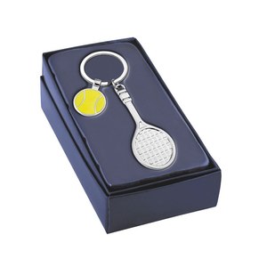 Llavero de PVC con logotipo personalizado para raqueta de tenis, con llavero metálico de negocios y número de modelo - Product Image 3