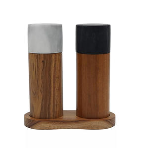 Bouteille à épices de cuisine WXL701 en bois d'acacia et marbre, moulin à poivre manuel en bois, vente en gros - Product Image 2